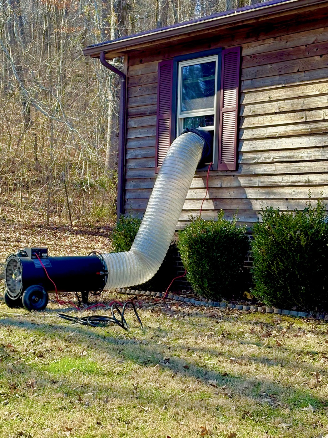 EcoForce bed bug heat treatment ducting for a Middle Tennessee home